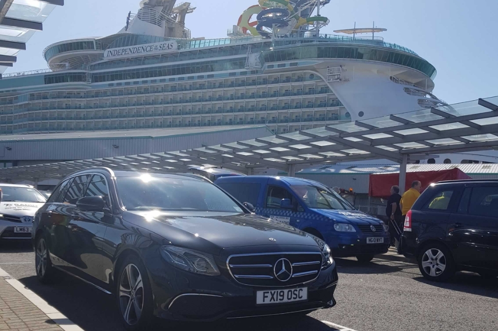 Cruise ship docked in Southampton
